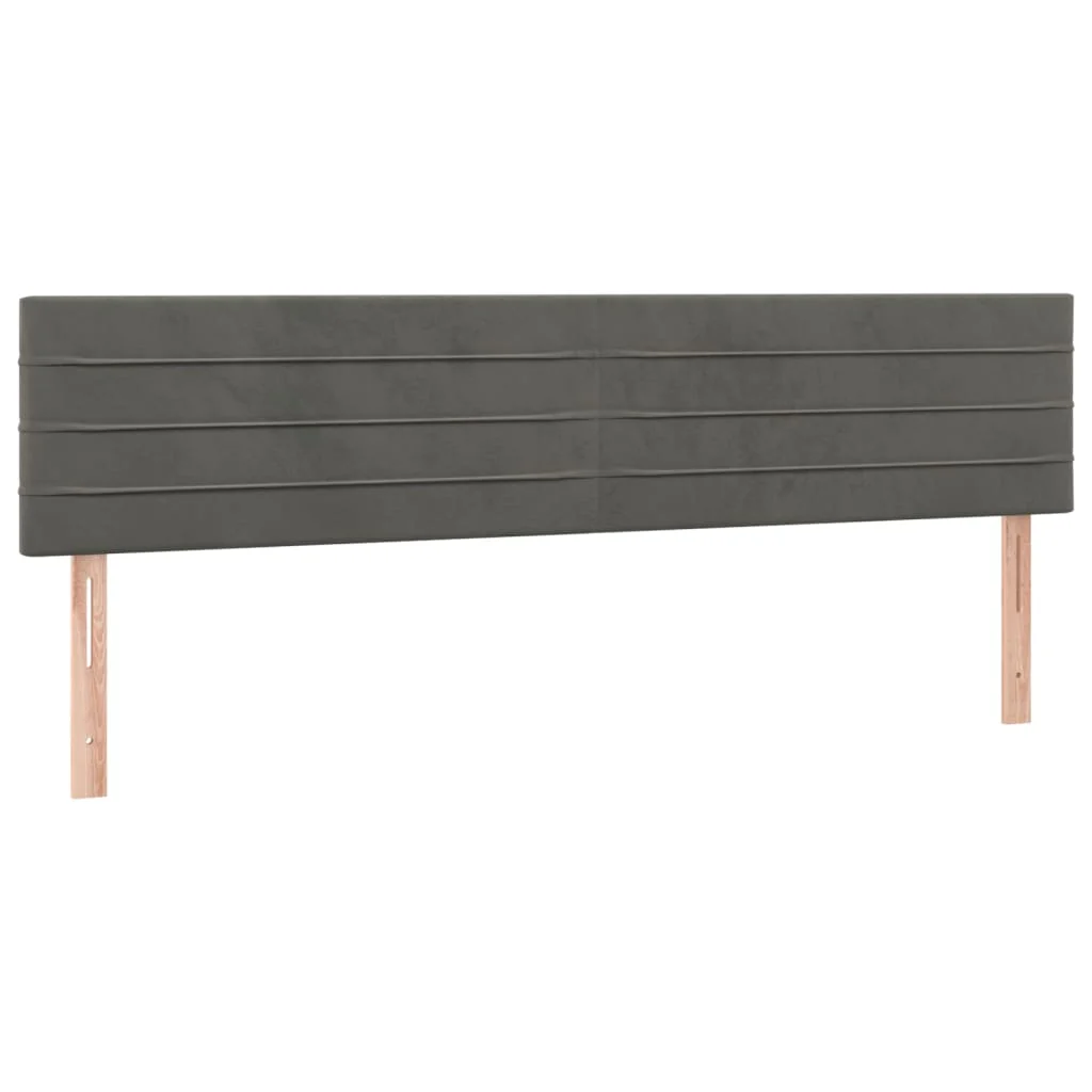 sengegavle 180x5x78/88 cm fløjl mørkegrå - Image 2