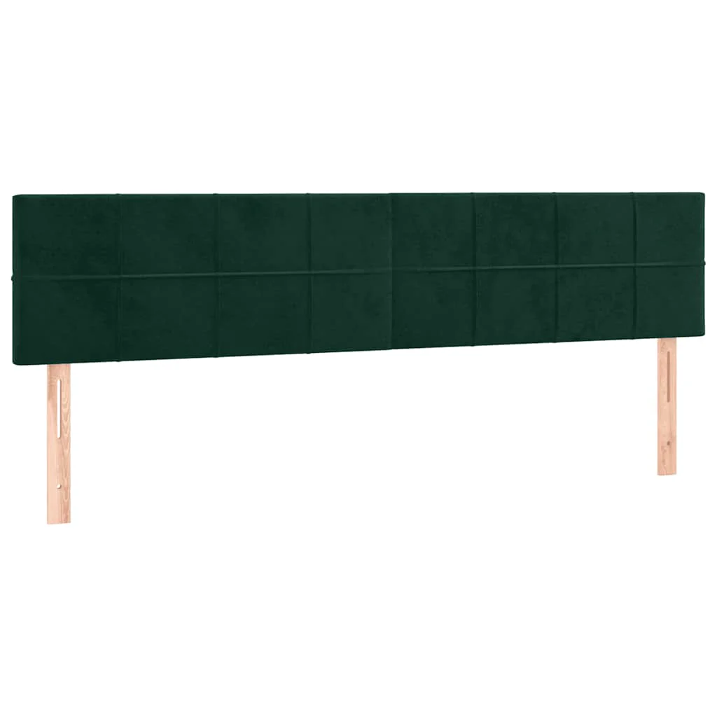 sengegavle 180x5x78/88 cm fløjl mørkegrøn - Image 2