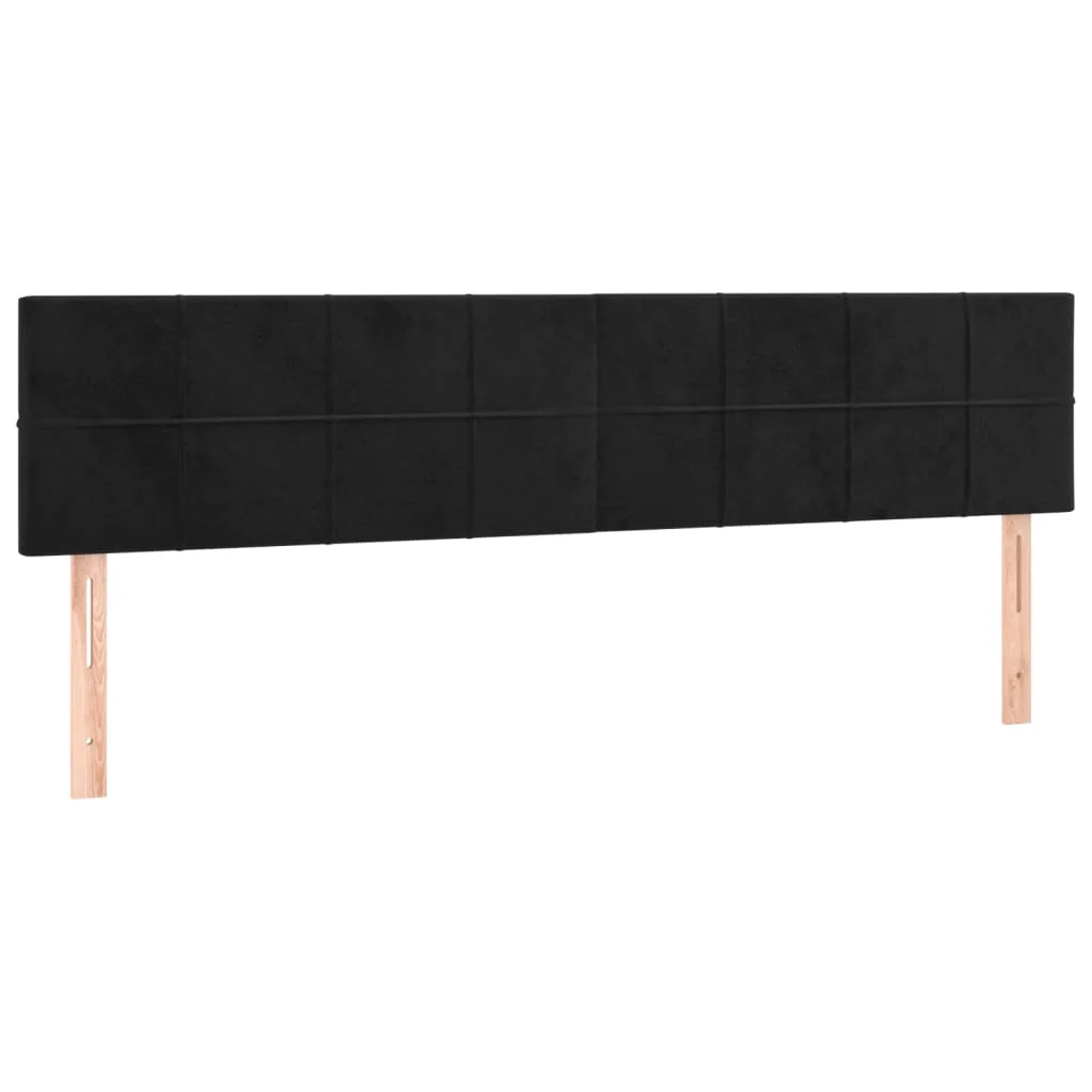 sengegavle 180x5x78/88 cm fløjl sort - Image 2