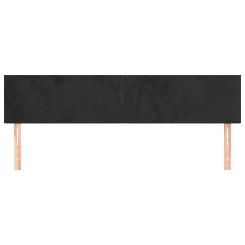 sengegavle 180x5x78/88 cm fløjl sort - Image 3