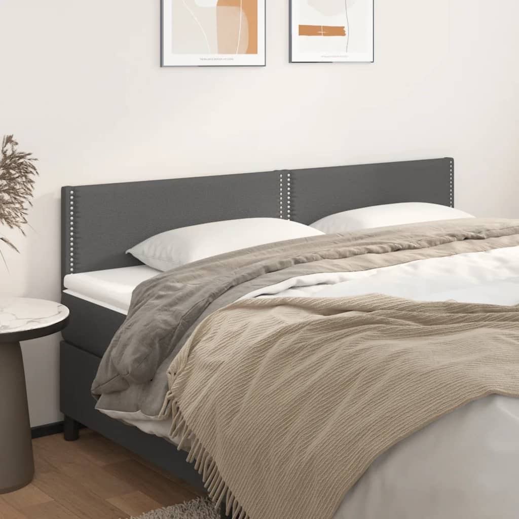 sengegavle 180x5x78/88 cm kunstlæder grå