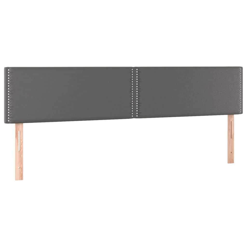 sengegavle 180x5x78/88 cm kunstlæder grå - Image 2
