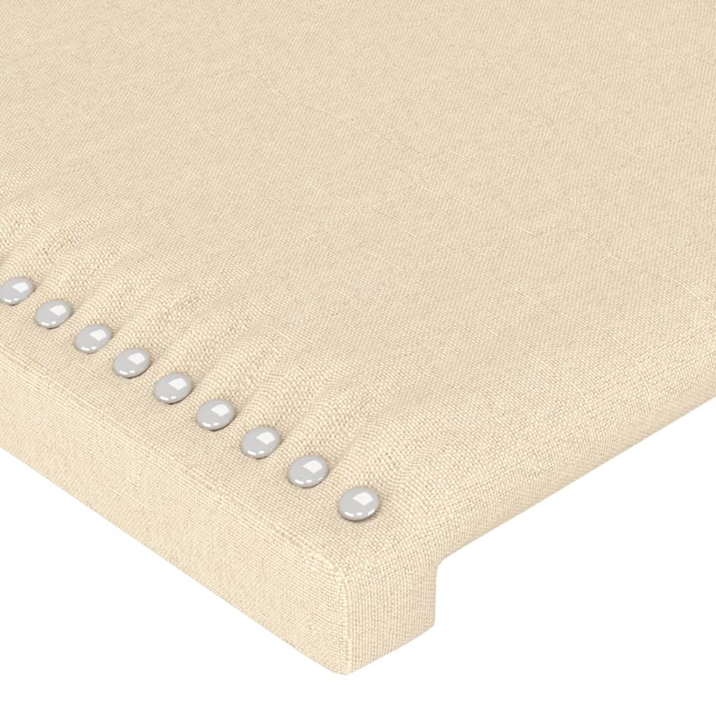 sengegavle 180x5x78/88 cm stof cremefarvet - Image 4