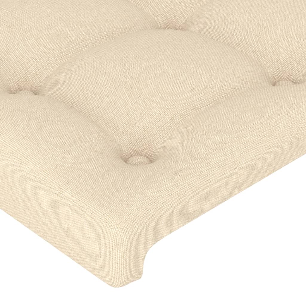 sengegavle 180x5x78/88 cm stof cremefarvet - Image 4