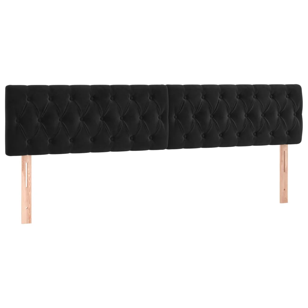 sengegavle 180x7x78/88 cm fløjl sort - Image 2