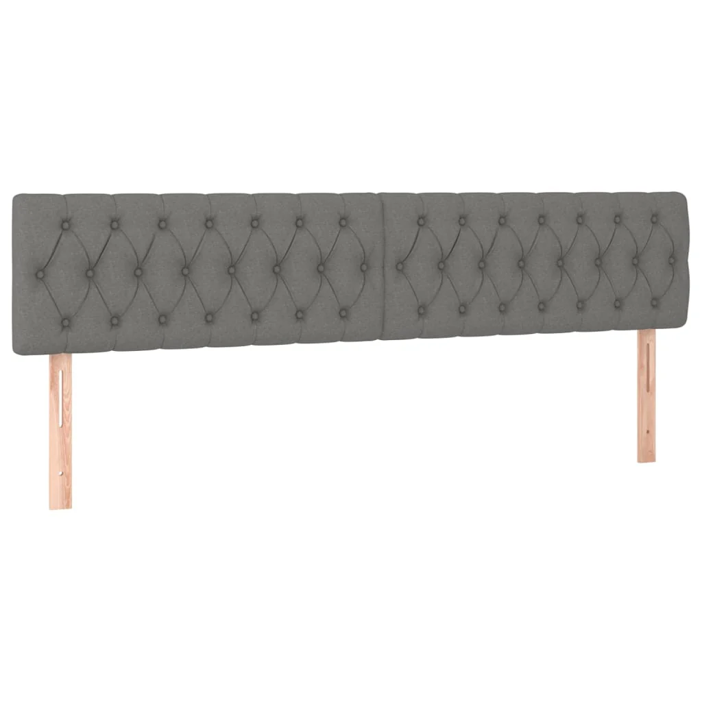 sengegavle 180x7x78/88 cm stof mørkegrå - Image 2