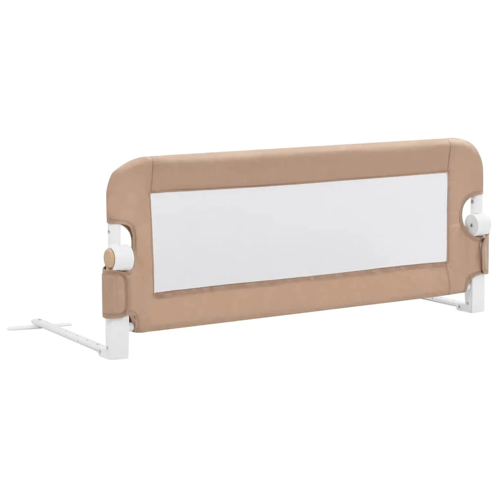 sengegelænder til barneseng 102 x 42 cm polyester gråbrun - Image 2