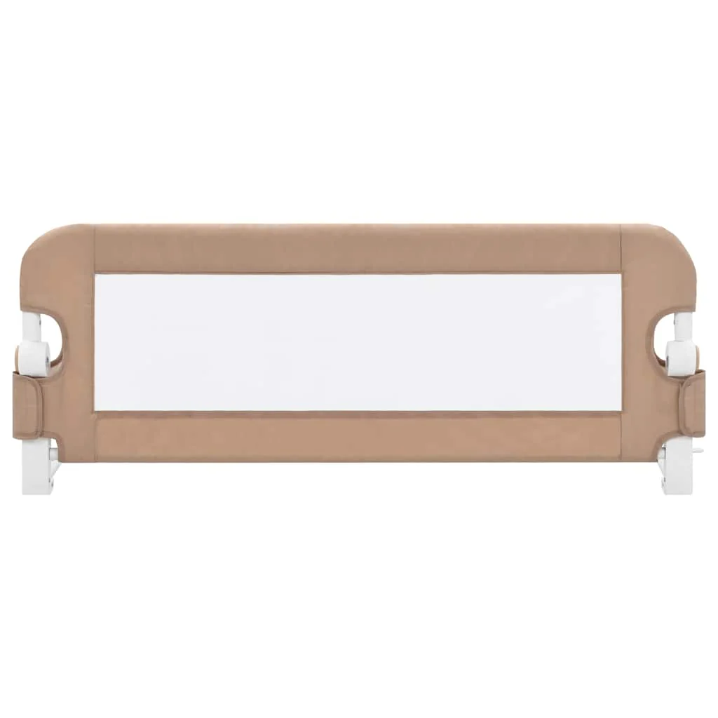 sengegelænder til barneseng 102 x 42 cm polyester gråbrun - Image 3