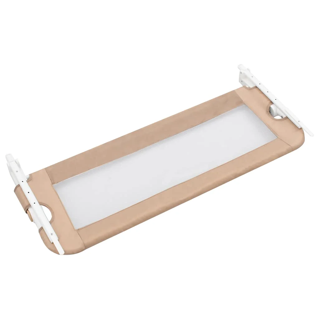 sengegelænder til barneseng 102 x 42 cm polyester gråbrun - Image 4