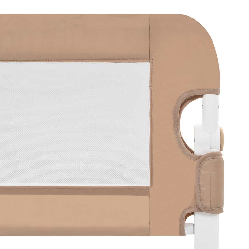sengegelænder til barneseng 102 x 42 cm polyester gråbrun - Image 5