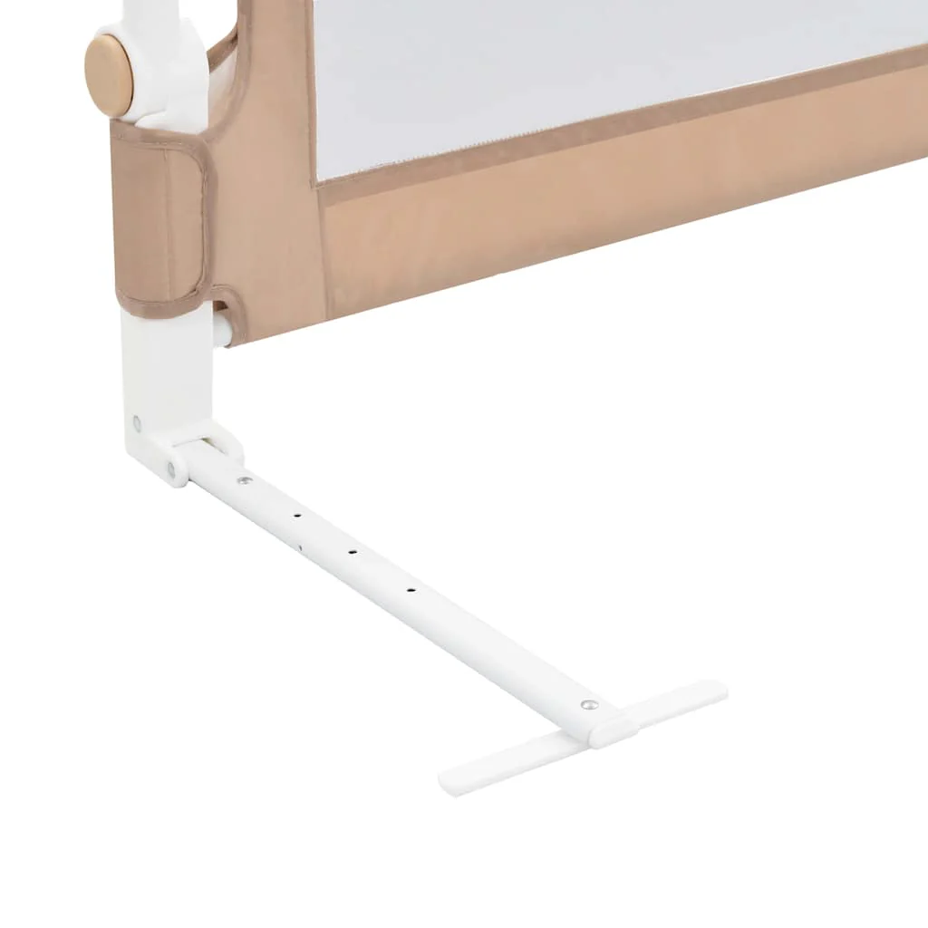sengegelænder til barneseng 120 x 42 cm polyester gråbrun - Image 6