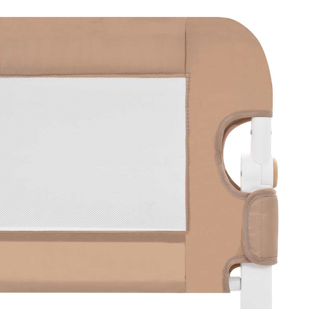 sengegelænder til barneseng 180 x 42 cm polyester gråbrun - Image 5