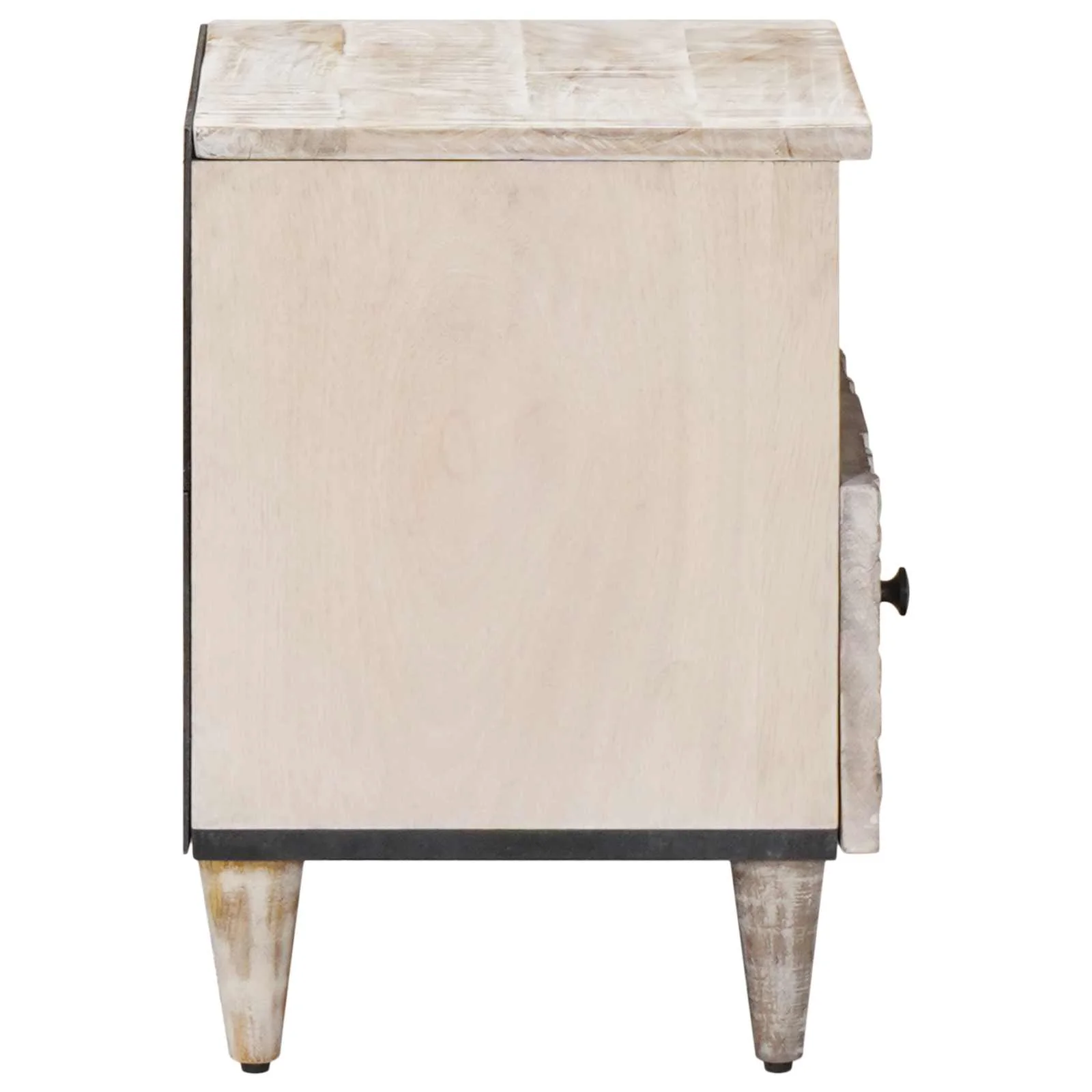 Sengekabinett 2 pcs Hvid 40 x 33 x 46 cm Massivt mangotræ - Image 4