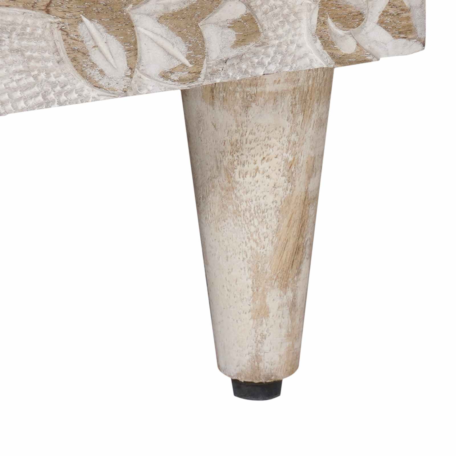 Sengekabinett med skuffe Hvid 40 x 33 x 46 cm Massivt mangotræ - Image 8