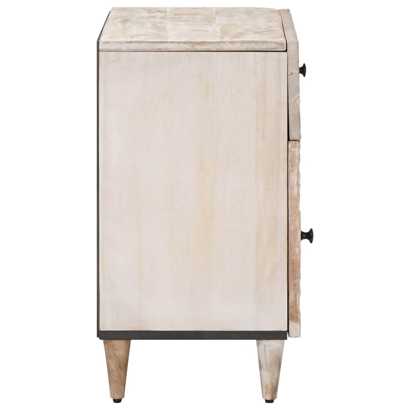 Sengekabinett med skuffe Hvid 50 x 33 x 60 cm Massivt mangotræ - Image 4