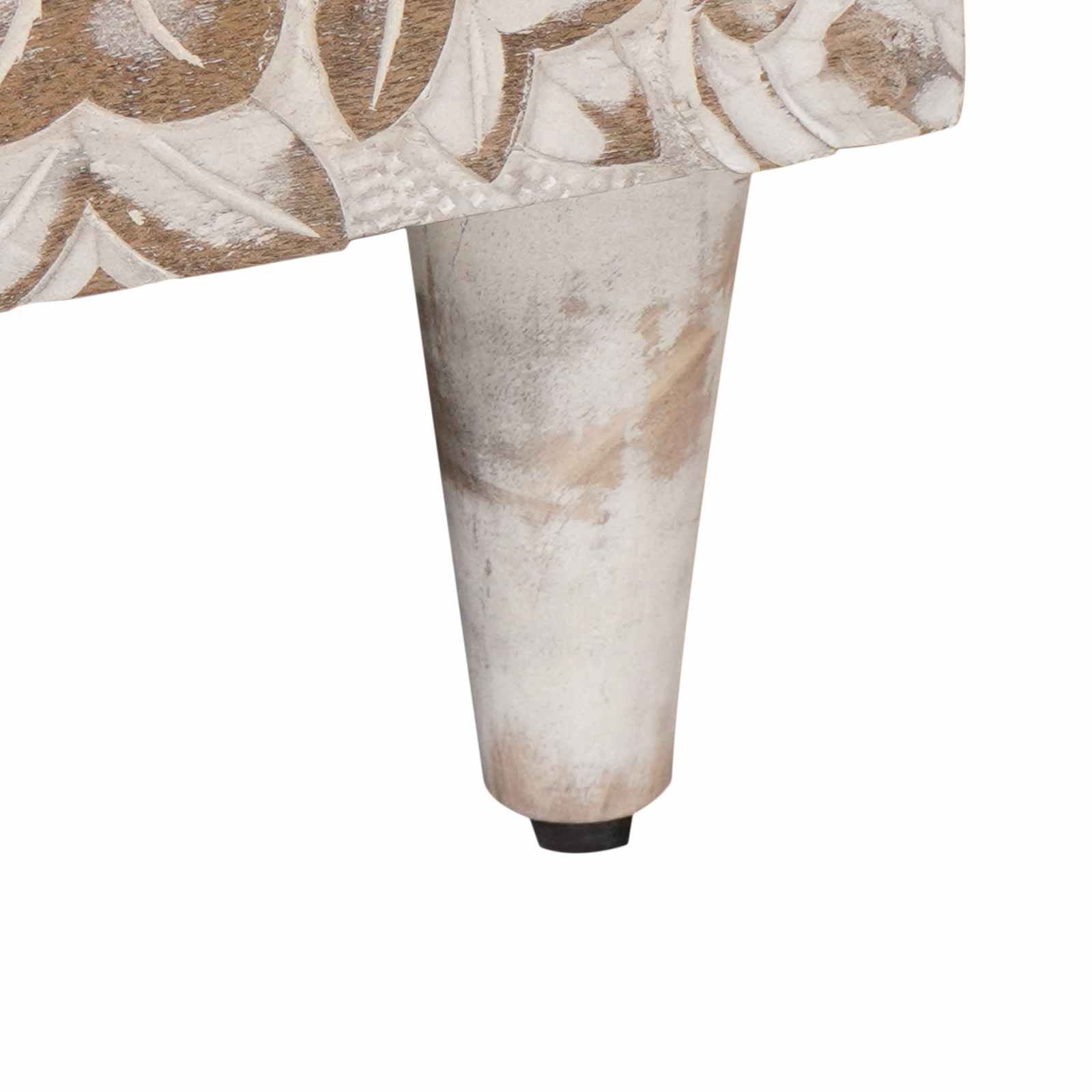 Sengekabinett med skuffe Hvid 50 x 33 x 60 cm Massivt mangotræ - Image 8