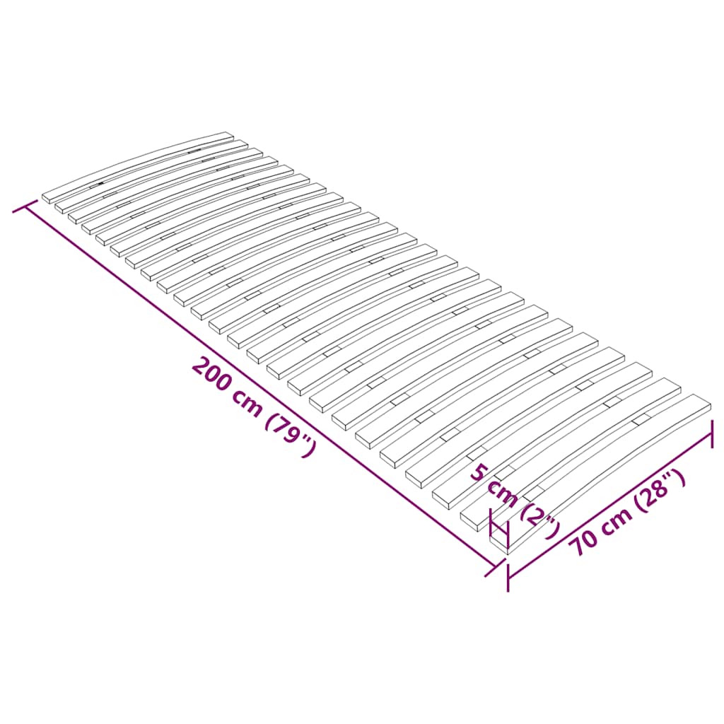 sengelameller med 24 lameller 70x200 cm - Image 7