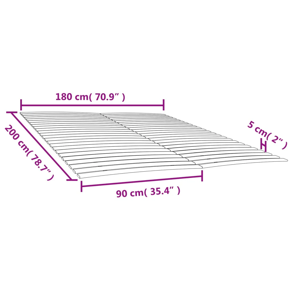 sengelameller med 48 lameller 2 stk. 90x200 cm - Image 6