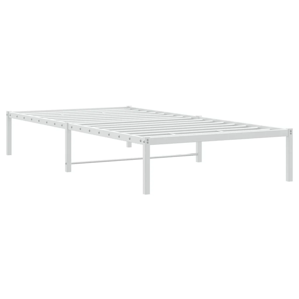 sengeramme 100x190 cm metal hvid - Image 7