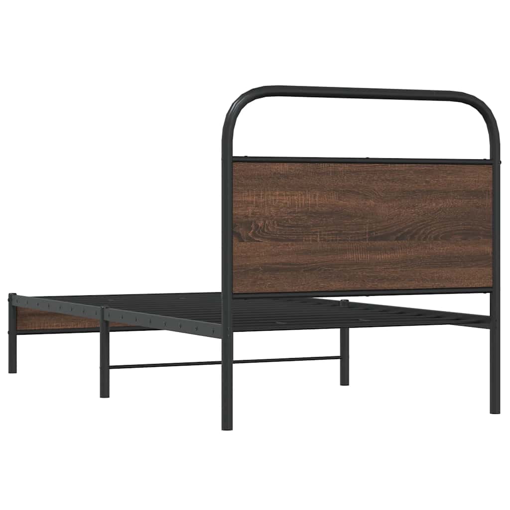 sengeramme 100x190 cm uden madras konstrueret træ brunt eg - Image 7
