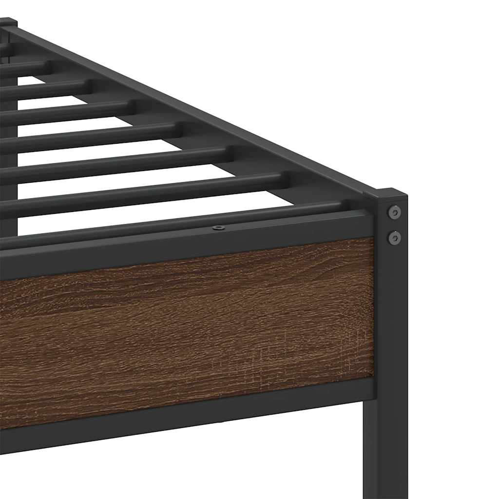 sengeramme 100x190 cm uden madras konstrueret træ brunt eg - Image 9