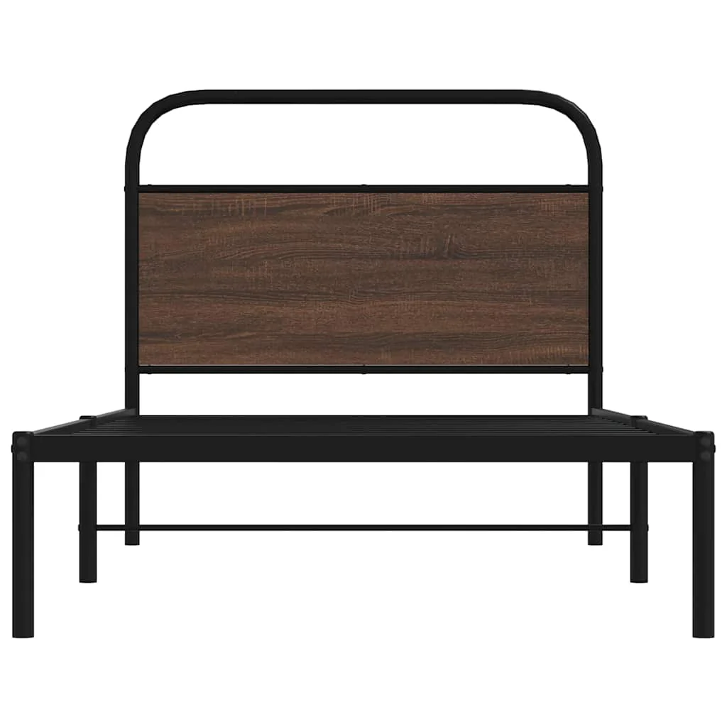 sengeramme 100x190 cm uden madras konstrueret træ brunt eg - Image 5