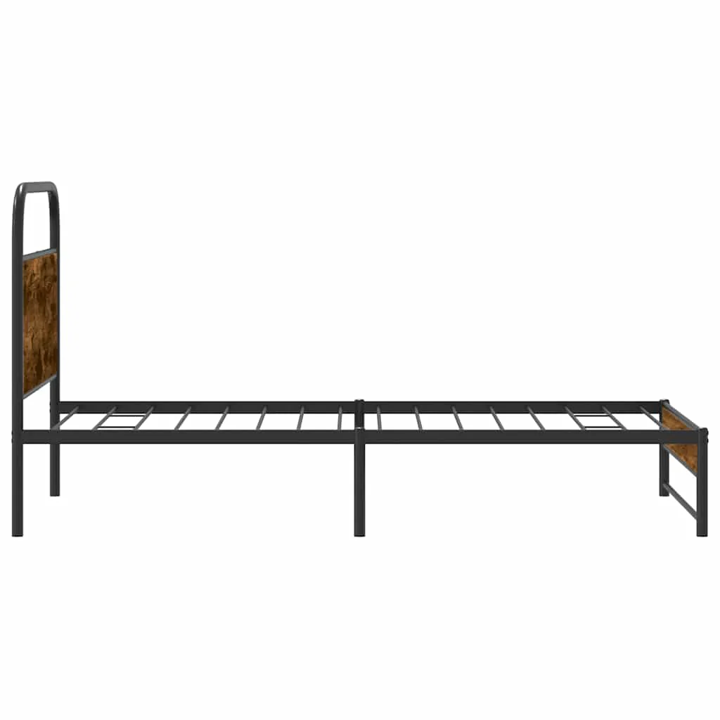sengeramme 100x190 cm uden madras konstrueret træ røget eg - Image 6