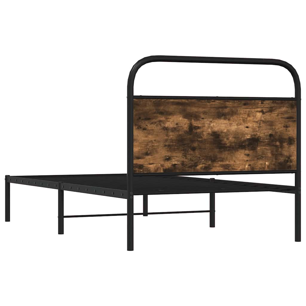sengeramme 100x190 cm uden madras konstrueret træ røget eg - Image 7