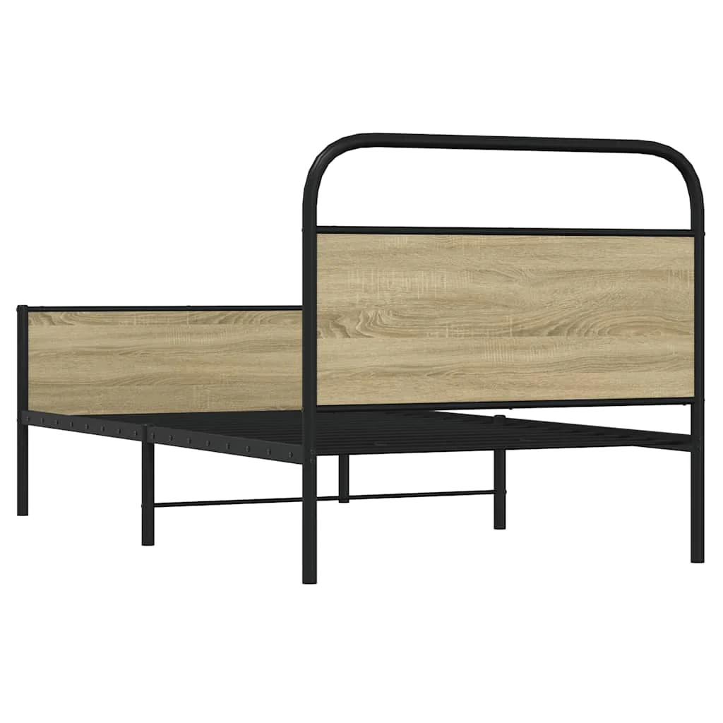 sengeramme 100x190 cm uden madras konstrueret træ sonoma-eg - Image 7