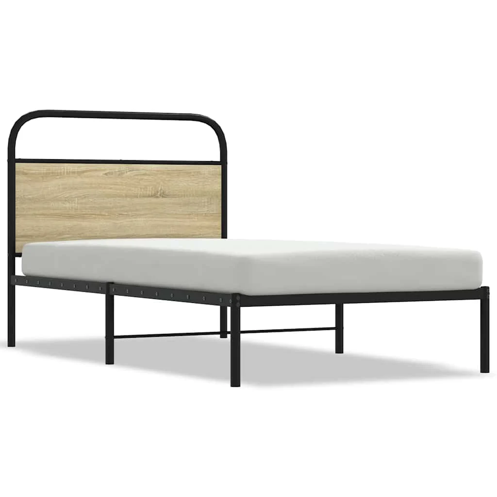 sengeramme 100x190 cm uden madras konstrueret træ sonoma-eg - Image 2