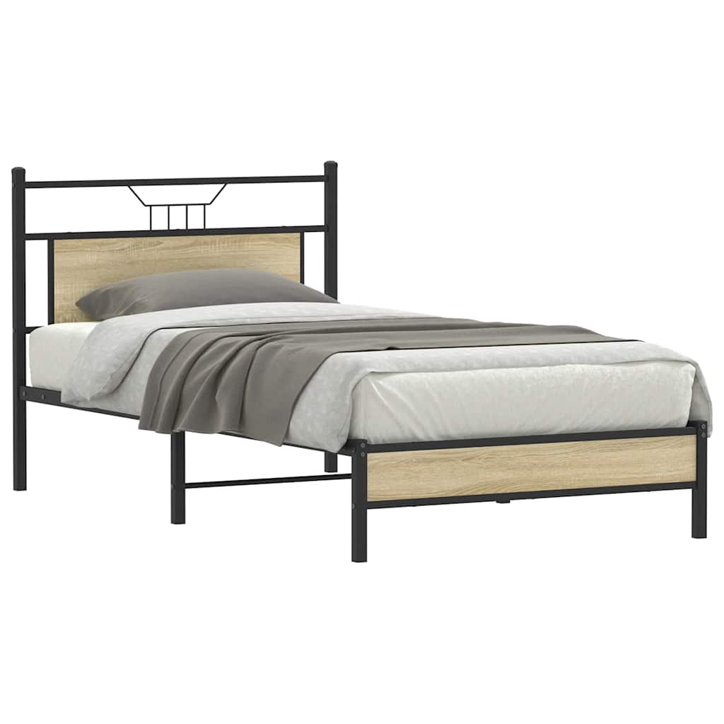 sengeramme 100x190 cm uden madras konstrueret træ sonoma-eg - Image 3