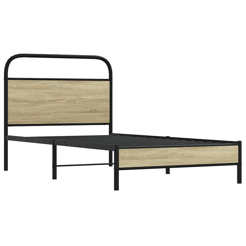 sengeramme 100x190 cm uden madras konstrueret træ sonoma-eg - Image 3
