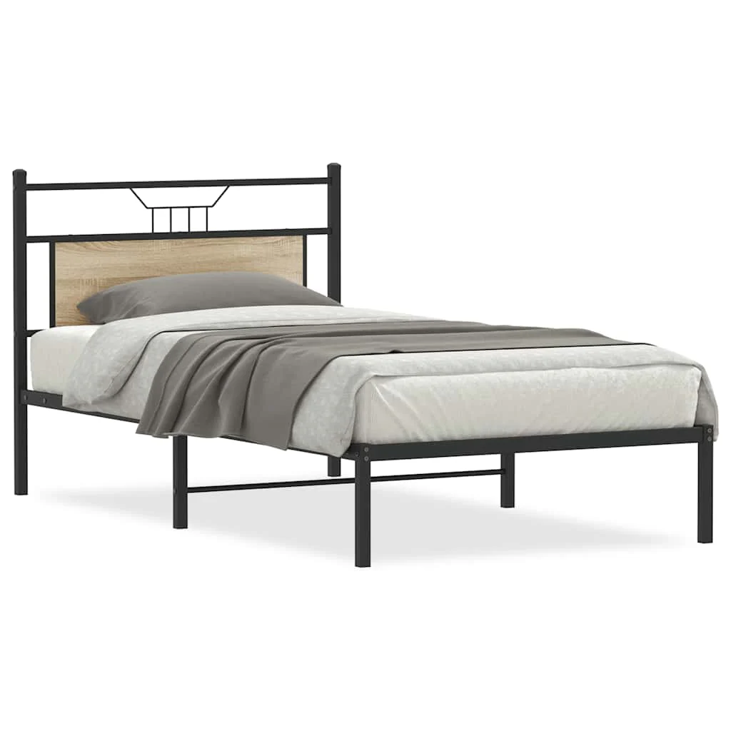 sengeramme 100x190 cm uden madras konstrueret træ sonoma-eg - Image 2