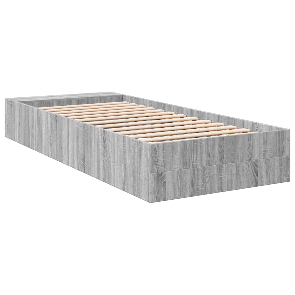sengeramme 100x200 cm konstrueret træ grå sonoma-eg - Image 6