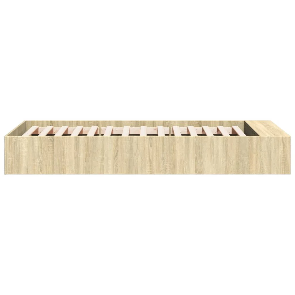 sengeramme 100x200 cm konstrueret træ sonoma-eg - Image 5