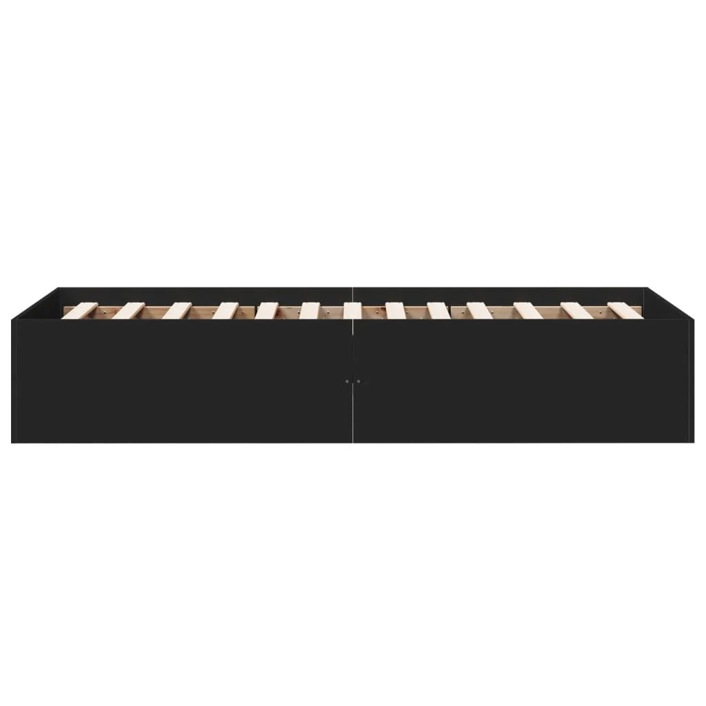 sengeramme 100x200 cm konstrueret træ sort - Image 5