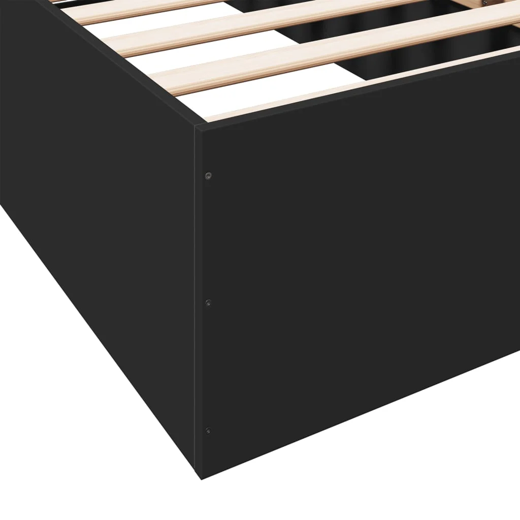 sengeramme 100x200 cm konstrueret træ sort - Image 7