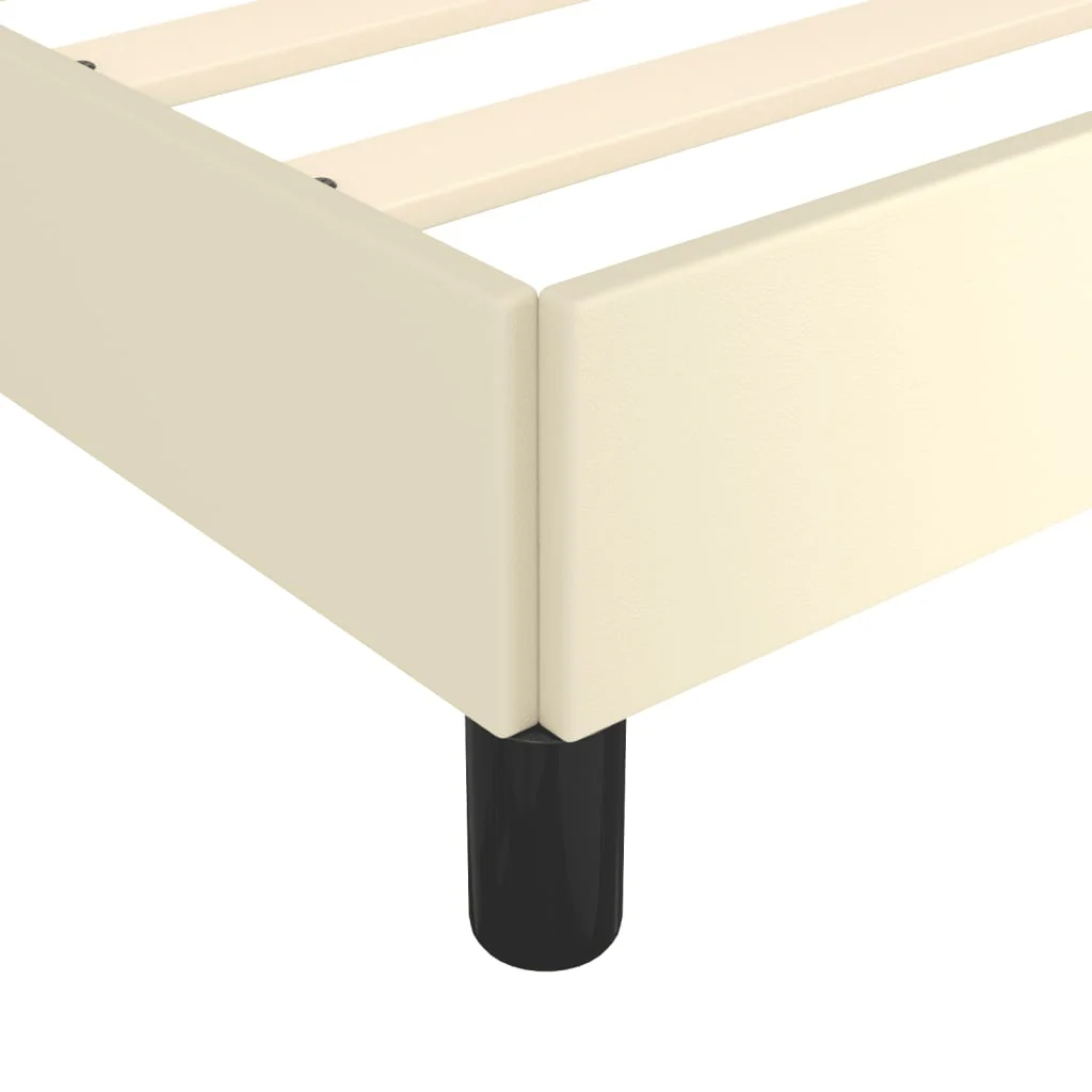 sengeramme 100x200 cm kunstlæder cremefarvet - Image 7