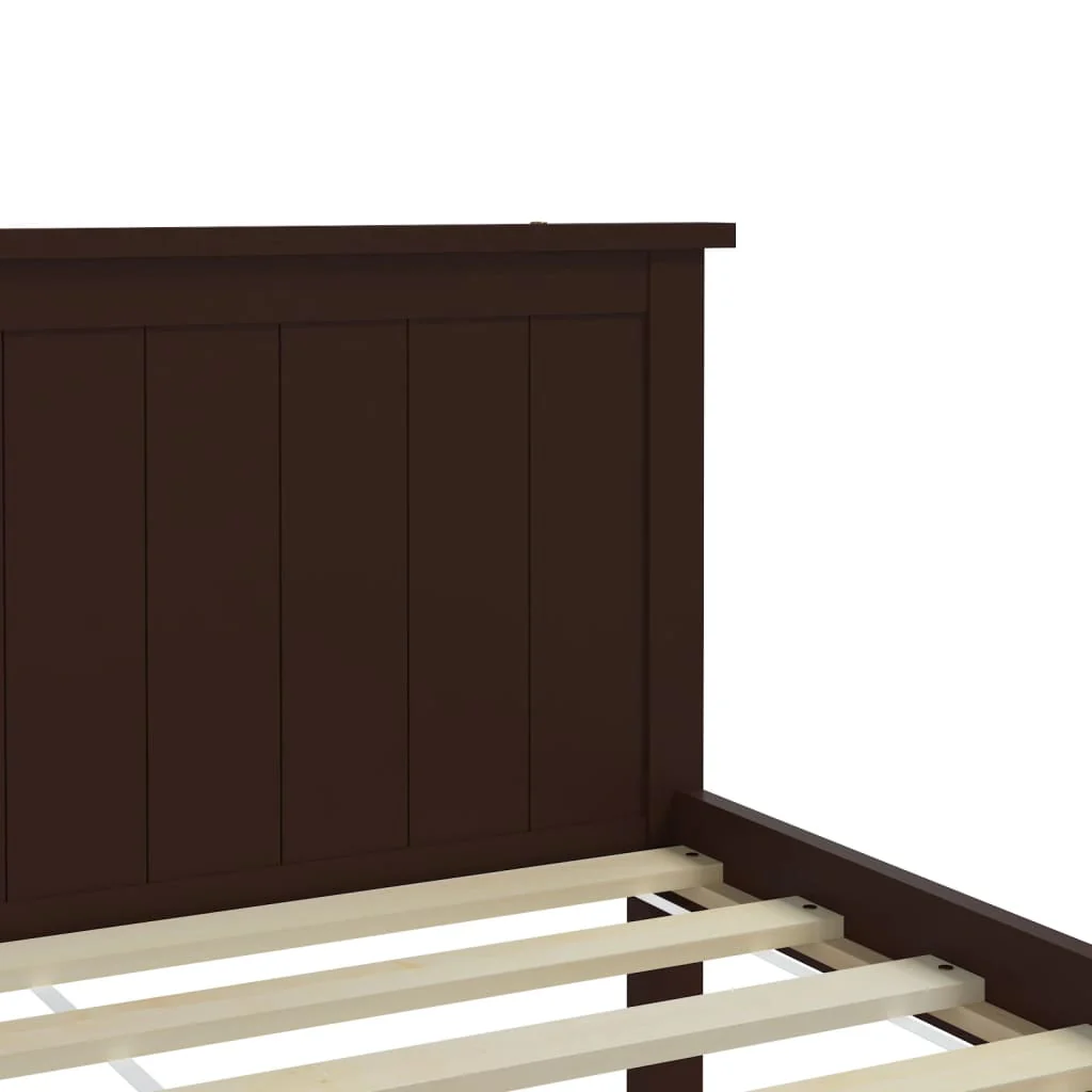 sengeramme 100x200 cm massivt fyrretræ mørkebrun - Image 6