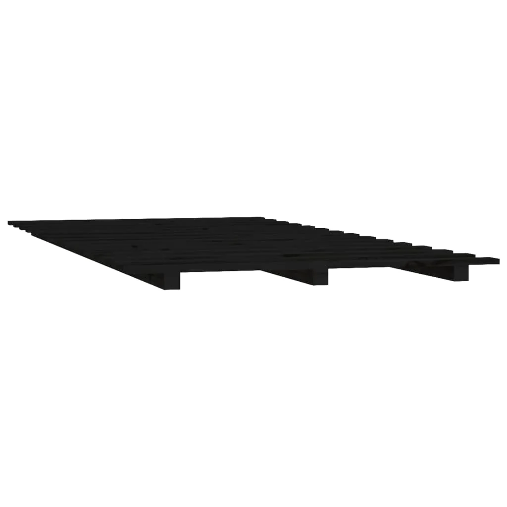 sengeramme 100x200 cm massivt fyrretræ sort - Image 4