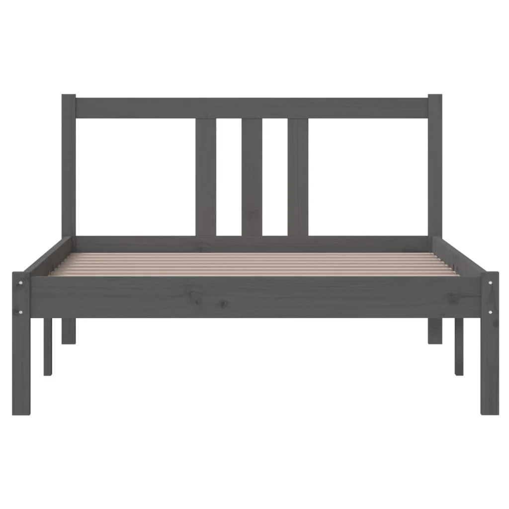 sengeramme 100x200 cm massivt træ grå - Image 4