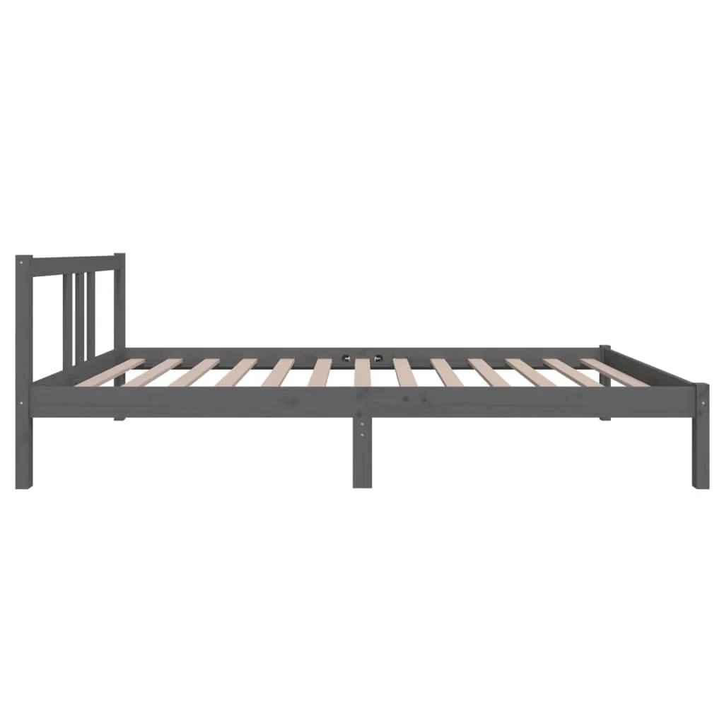 sengeramme 100x200 cm massivt træ grå - Image 5