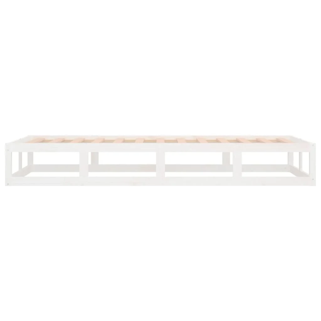 sengeramme 100x200 cm massivt træ hvid - Image 7