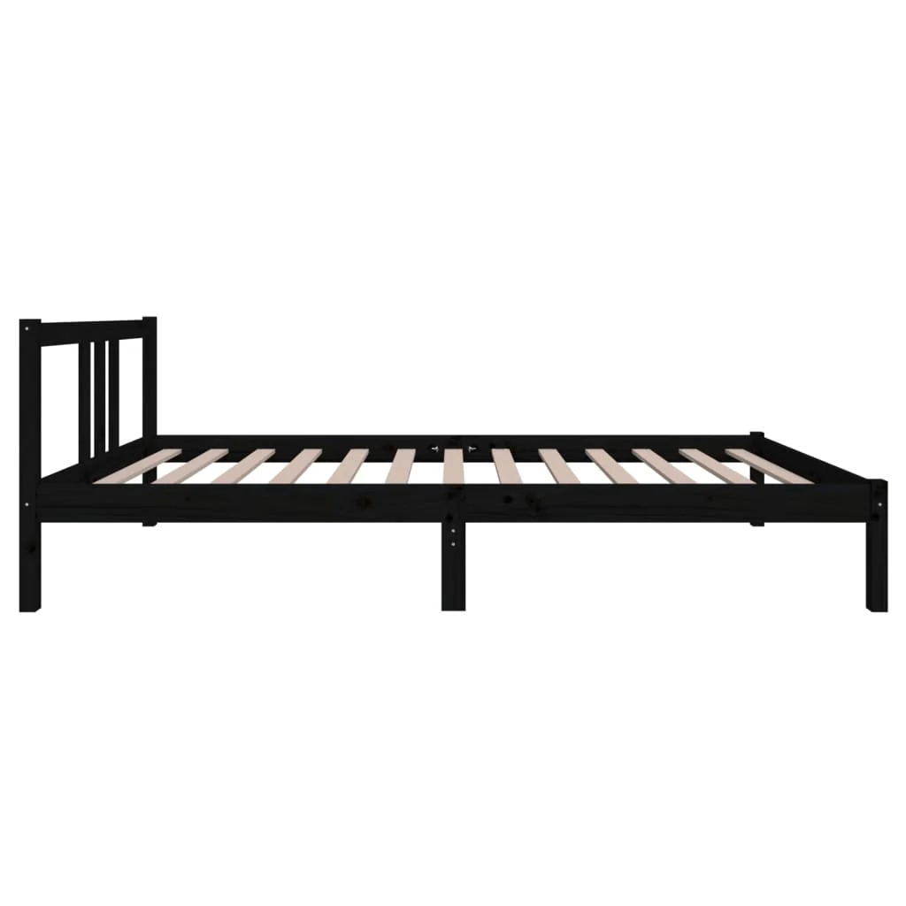 sengeramme 100x200 cm massivt træ sort - Image 5