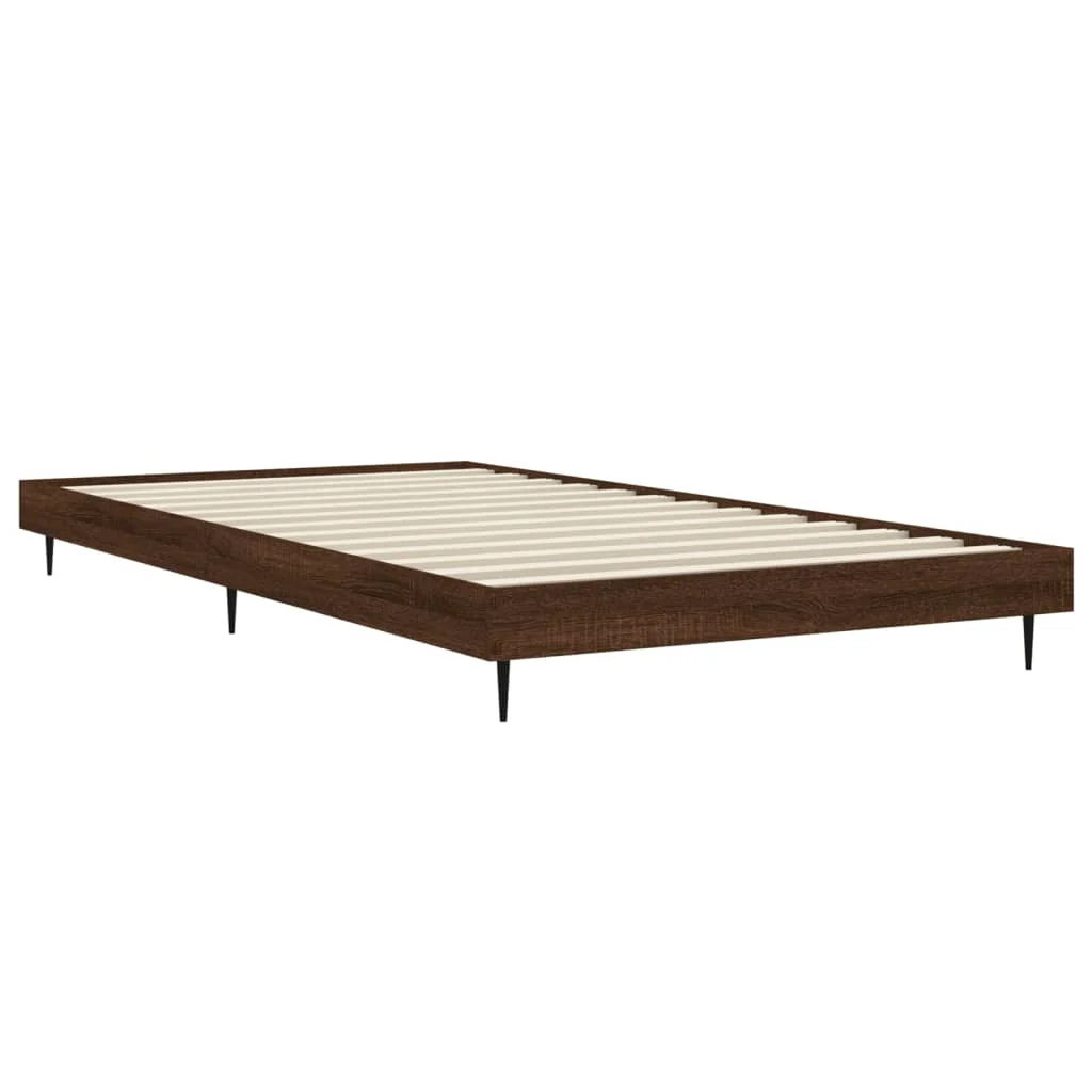 sengeramme 100x200 cm uden madras konstrueret træ brunt eg - Image 5