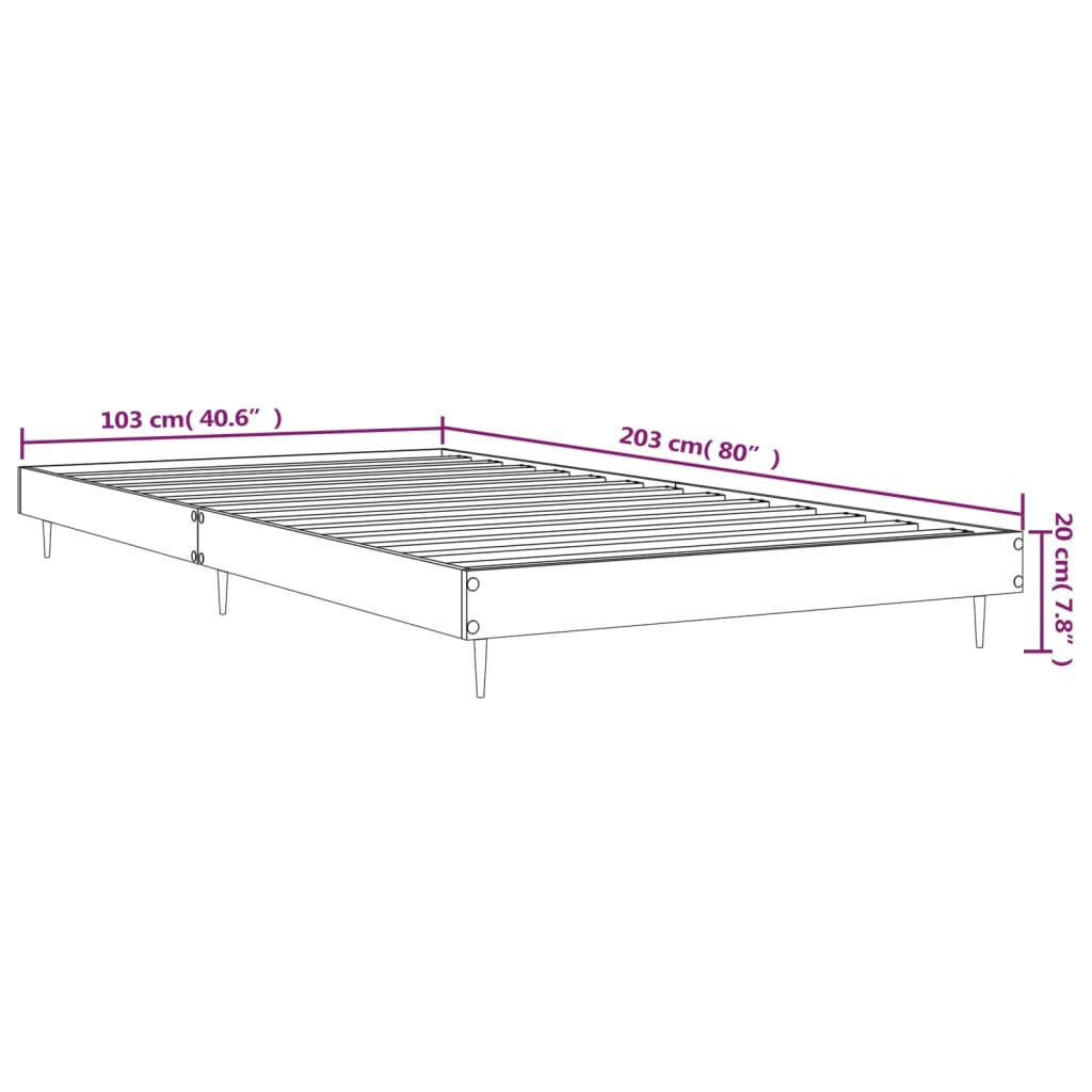 sengeramme 100x200 cm uden madras konstrueret træ brunt eg - Image 8