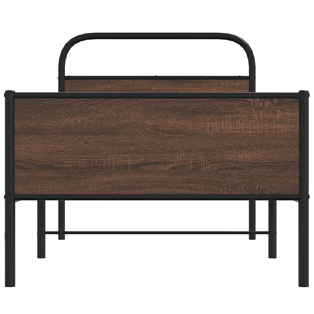 sengeramme 100x200 cm uden madras konstrueret træ brunt eg - Image 5