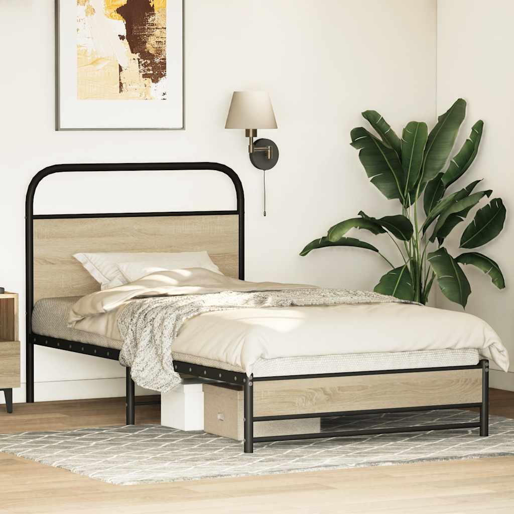 sengeramme 100x200 cm uden madras konstrueret træ sonoma-eg - Image 4