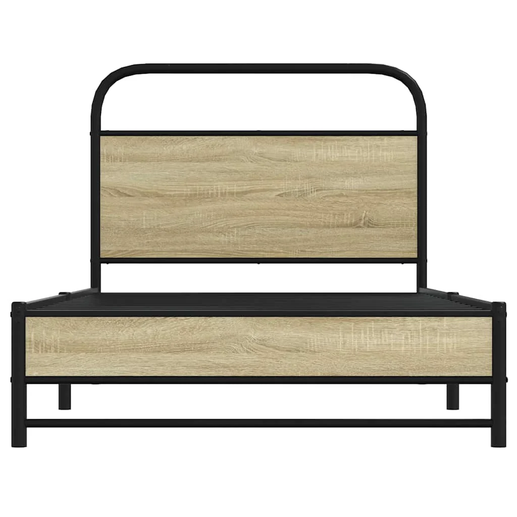 sengeramme 100x200 cm uden madras konstrueret træ sonoma-eg - Image 5