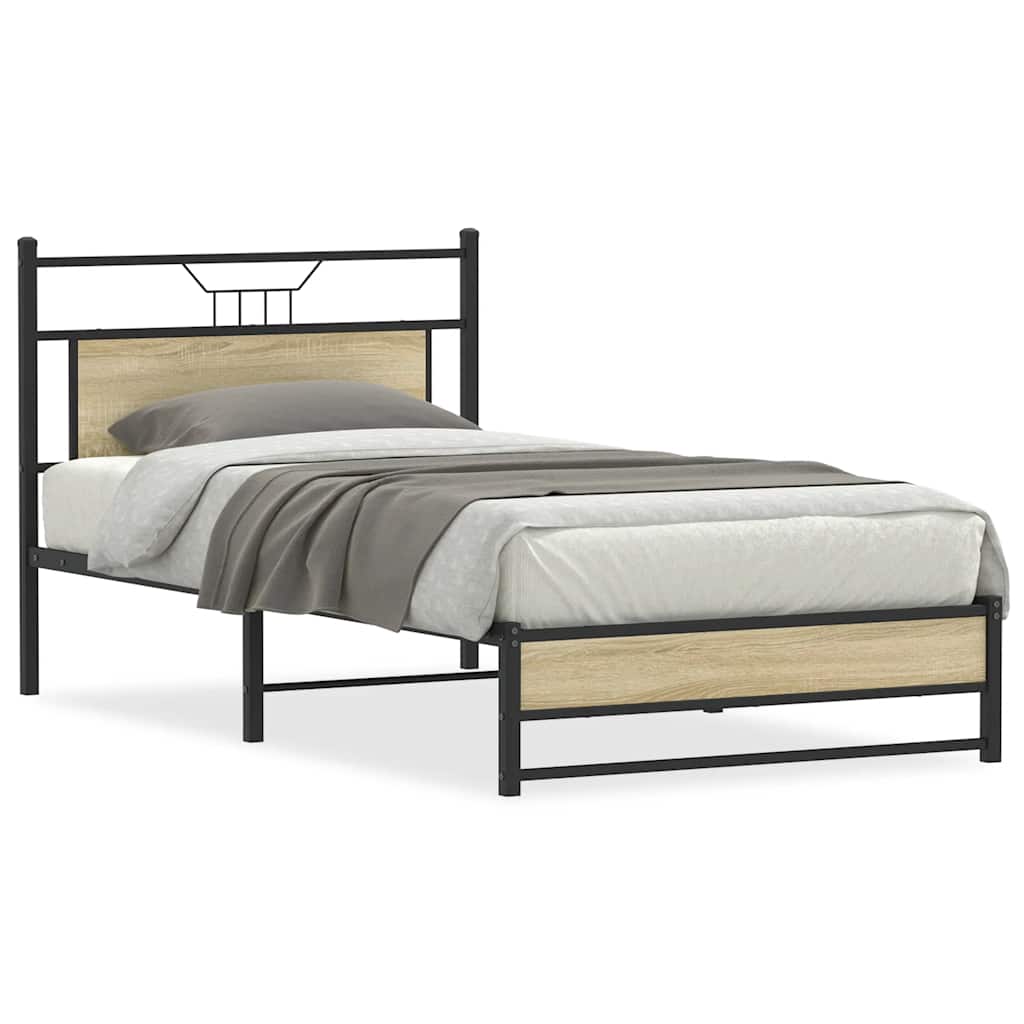 sengeramme 100x200 cm uden madras konstrueret træ sonoma-eg